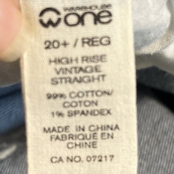 Warehouse One High Rise Vintage Straight 20+ R Distressed Jeans NWT - Picture 10 of 12